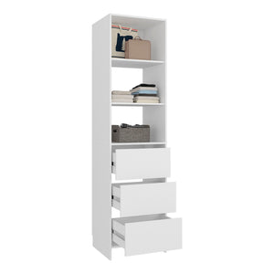 English Elm Maplewood Slim Vertical Closet Cabinet for Small Spaces with Upper Enclosed Storage B092S00302