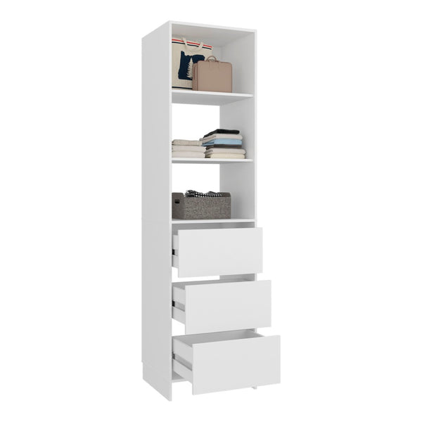 English Elm Maplewood Slim Vertical Closet Cabinet for Small Spaces with Upper Enclosed Storage B092S00302