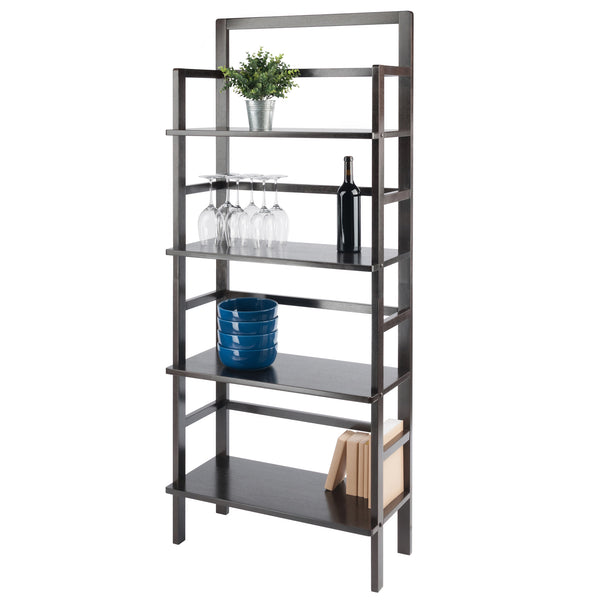 Winsome Wood Aiden 4-tier Baker's Rack - Solid Wood Storage Shelf In Coffee Finish For Kitchen & Living Room Coffee Solid Wood 23371-winsome-wood