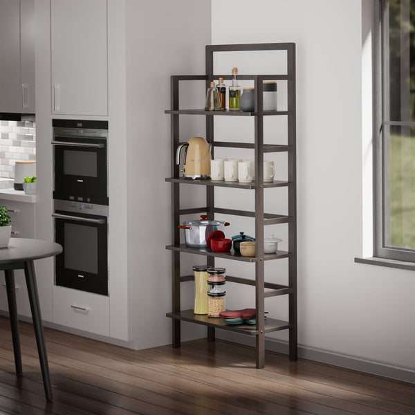 Winsome Wood Aiden 4-tier Baker's Rack - Solid Wood Storage Shelf In Coffee Finish For Kitchen & Living Room Coffee Solid Wood 23371-winsome-wood