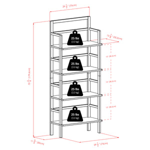 Winsome Wood Aiden 4-tier Baker's Rack - Solid Wood Storage Shelf In Coffee Finish For Kitchen & Living Room Coffee Solid Wood 23371-winsome-wood