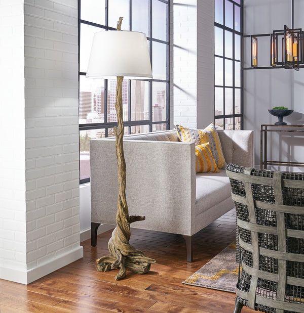 Wildwood Olmsted Oak Floor Lamp With Wisteria-Inspired Design, 70" Tall Ambient Lighting For Living Spaces Brown 23379