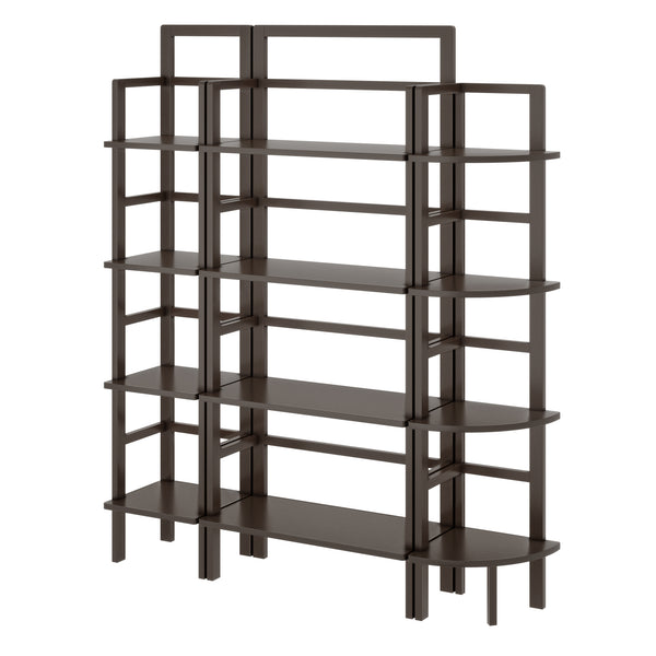 Winsome Wood Aiden 3-piece Solid Wood Baker's Rack Set In Rich Coffee Finish – Stylish Kitchen & Storage Solution Coffee Solid Wood 23388-winsome-wood