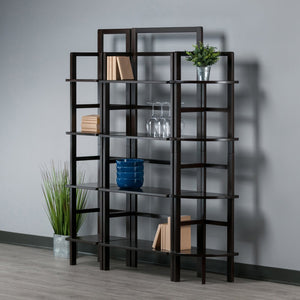 Winsome Wood Aiden 3-piece Solid Wood Baker's Rack Set In Rich Coffee Finish – Stylish Kitchen & Storage Solution Coffee Solid Wood 23388-winsome-wood