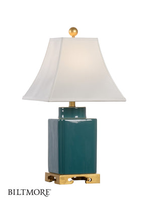 Wildwood Inkwell Myrtle Glazed Table Lamp With Antique Gold Leaf Accents — Vintage-Inspired Ceramic Desk Light 23389