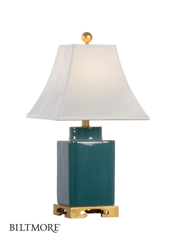 Wildwood Inkwell Myrtle Glazed Table Lamp With Antique Gold Leaf Accents — Vintage-Inspired Ceramic Desk Light 23389