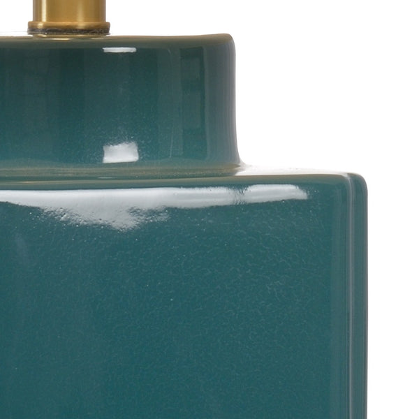 Wildwood Inkwell Myrtle Glazed Table Lamp With Antique Gold Leaf Accents — Vintage-Inspired Ceramic Desk Light 23389