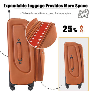 English Elm Softside Expandable 3 Piece Spinner Luggage Set with Tsa Lock for Travel N732P198614G