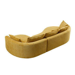 English Elm Oversized Boucle Cloud Sectional with Right Chaise Five Seat Curved Living Room Sofa W876S00321
