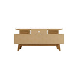 Manhattan Comfort Yonkers Mid-Century Modern TV Stand Off White and Cinnamon 233BMC12