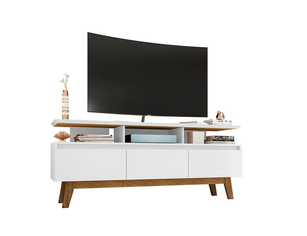 Manhattan Comfort Yonkers Mid-Century Modern TV Stand White 233BMC6