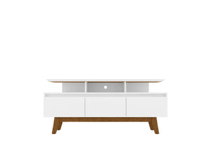 Manhattan Comfort Yonkers Mid-Century Modern TV Stand White 233BMC6