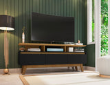 Manhattan Comfort Yonkers Mid-Century Modern TV Stand Black and Cinnamon 233BMC82