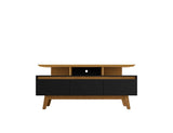 Manhattan Comfort Yonkers Mid-Century Modern TV Stand Black and Cinnamon 233BMC82