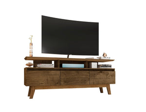 Manhattan Comfort Yonkers Mid-Century Modern TV Stand Rustic Brown 233BMC9