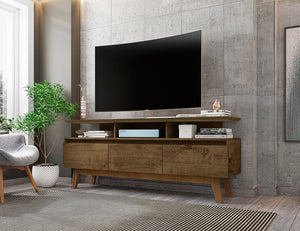 Manhattan Comfort Yonkers Mid-Century Modern TV Stand Rustic Brown 233BMC9