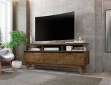 Manhattan Comfort Yonkers Mid-Century Modern TV Stand Rustic Brown 233BMC9