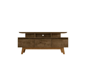 Manhattan Comfort Yonkers Mid-Century Modern TV Stand Rustic Brown 233BMC9