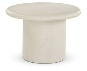 Meridian Furniture Emara Sculptural Concrete Fiberglass Round Coffee Table for Indoor Outdoor Living 233Cream-CT16