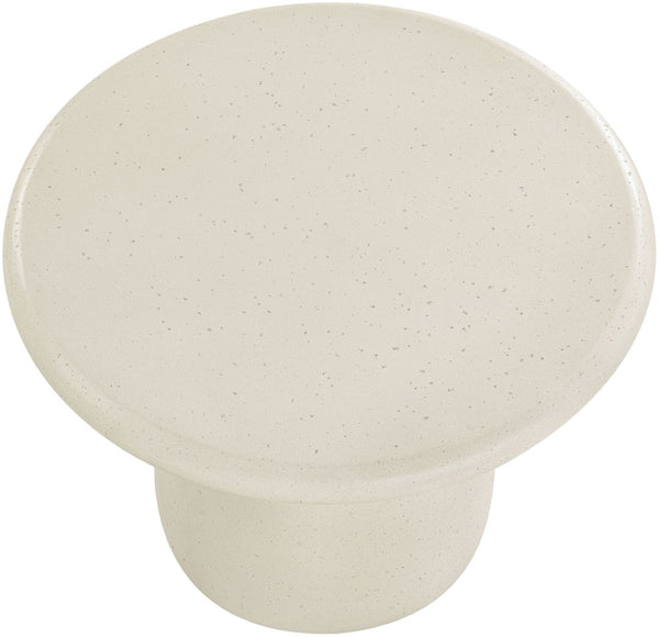 Meridian Furniture Emara Sculptural Concrete Fiberglass Round Coffee Table for Indoor Outdoor Living 233Cream-CT16