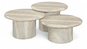 Meridian Furniture Emara Travertine Finish Concrete Fiberglass 3 Piece Indoor Outdoor Coffee Table Set 233Travertine-CT-3PC
