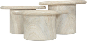 Meridian Furniture Emara Travertine Finish Concrete Fiberglass 3 Piece Indoor Outdoor Coffee Table Set 233Travertine-CT-3PC