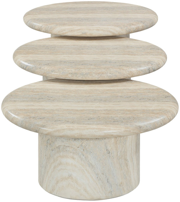 Meridian Furniture Emara Travertine Finish Concrete Fiberglass 3 Piece Indoor Outdoor Coffee Table Set 233Travertine-CT-3PC