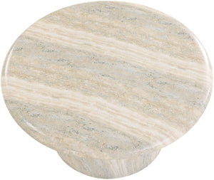 Meridian Furniture Emara Travertine Finish Concrete Fiberglass Round Coffee Table for Patio or Living Room 233Travertine-CT12