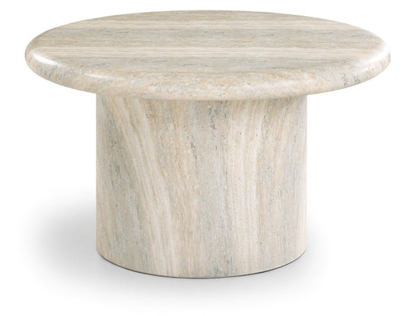 Meridian Furniture Emara Travertine Finish Concrete Fiberglass Round Coffee Table for Indoor Outdoor Use 233Travertine-CT14