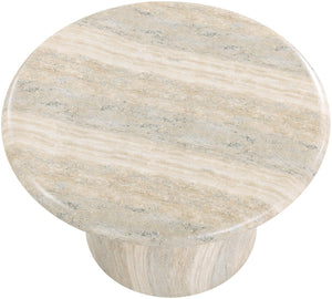Meridian Furniture Emara Travertine Finish Concrete Fiberglass Round Coffee Table for Indoor Outdoor Use 233Travertine-CT14