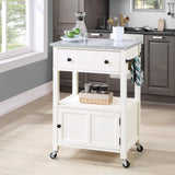 OSP Home Furnishings Fairfax Kitchen Cart White White