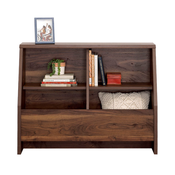 English Elm Bookcase, Medium Brown Engineered Wood With Adjustable Shelves & Dual-Purpose Footboard Design B356P402602