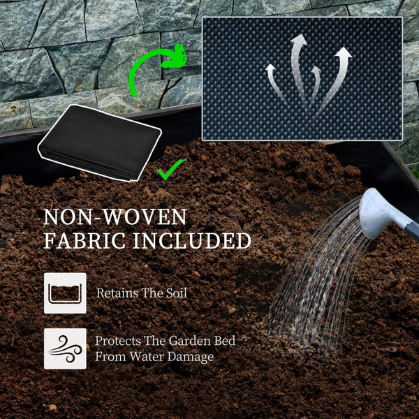 English Elm Outsunny Two-Tier Elevated Garden Bed With Trellis - Perfect For Vegetables, Herbs, And Flowers! W2225P174415-GIGA