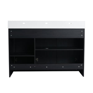 English Elm 48 Inch Freestanding Bathroom Vanity With Integrated Resin Sink & Soft-Close Doors For Storage Solutions W999S00264