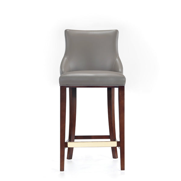 English Elm Shubert Solid Beech Wood Upholstered Barstool with Gold Footplate, Commercial Grade, 29" Seat Height taupe B365P397933