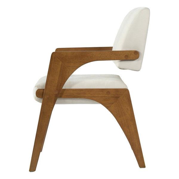 English Elm Mid-century Modern Dining Arm Chairs Rubber Wood Splayed Legs Upholstered Set of 2 N768P446218W