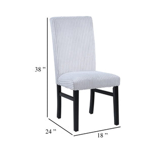 English Elm Ticy Upholstered Dining Side Chairs Set of 2 Gray Fabric Curved Back Tapered Legs B056P417081