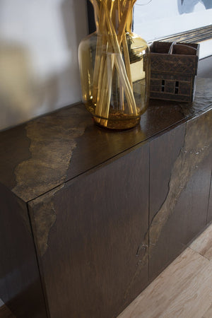 Lexington Artistica Home Contango Media Console - Exquisite Modern Design With Unique Finishes And Functional Storage Solutions Dark Brown Wood 2340-907