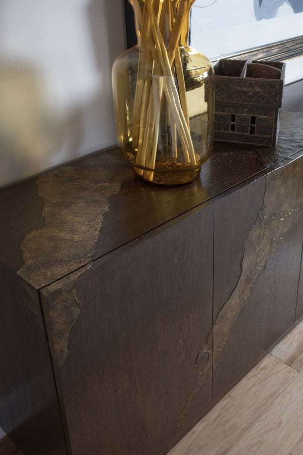 Lexington Artistica Home Contango Media Console - Exquisite Modern Design With Unique Finishes And Functional Storage Solutions Dark Brown Wood 2340-907