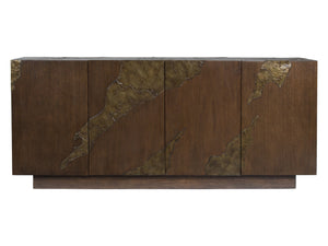 Lexington Artistica Home Contango Media Console - Exquisite Modern Design With Unique Finishes And Functional Storage Solutions Dark Brown Wood 2340-907
