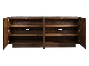 Lexington Artistica Home Contango Media Console - Exquisite Modern Design With Unique Finishes And Functional Storage Solutions Dark Brown Wood 2340-907