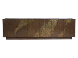 Lexington Artistica Home Contango Media Console - Exquisite Modern Design With Unique Finishes And Functional Storage Solutions Dark Brown Wood 2340-908