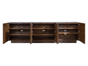 Lexington Artistica Home Contango Media Console - Exquisite Modern Design With Unique Finishes And Functional Storage Solutions Dark Brown Wood 2340-908