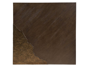 Lexington Artistica Home Contango Overscaled Square Cocktail Table With Unique Bronze Inserts And Rich Brown Oak Finish Dark Brown Wood 2340-947