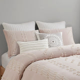 INK+IVY Kara  3 Piece Cotton Jacquard Duvet Cover Set II12-1151 Blush