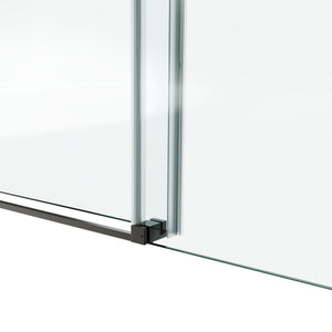 English Elm 72*76"Fixed 72*76" Fixed & Sliding Shower Door - Modern Frameless Design, Durable Tempered Glass & Quality Hardware T3177P320618
