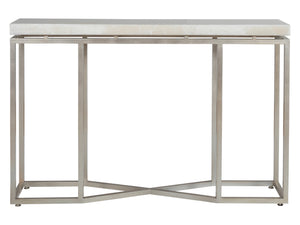 Lexington Artistica Home Vara Console Table - Exquisite Signature Design With Solid White Onyx Top And Champagne Silver Leaf Base Champagne Wood 2341-966