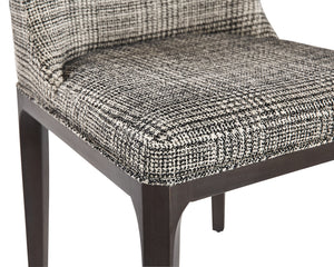 Sunpan Elisa Dining Chair - Timeless Mid-Century Design with Solid Wood Legs and Elegant Fabric Choices Grey Oak / Naya Check Black