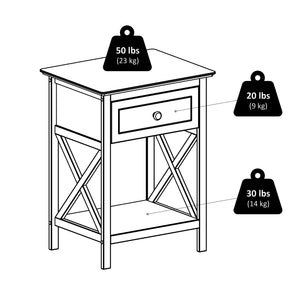 Winsome Wood Xylia Accent Table - Stylish Nightstand With Storage Drawer And Lower Shelf For Home Office & Living Room Coffee Solid ,Composite Wood 23419-winsome-wood