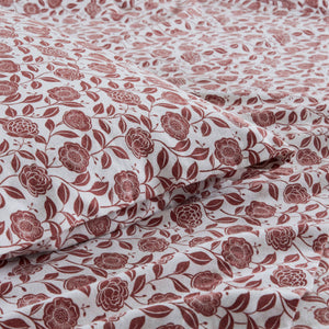 English Elm 4 Pcs Full Sheet Set - Cozy Rust Floral Design, 100% Cotton Flannel For Year-Round Comfort & Style B035P319678